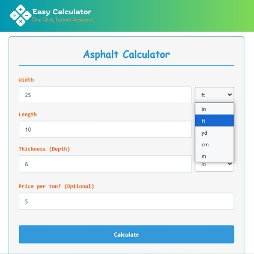 Asphalt Calculator