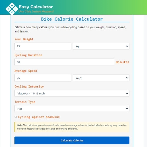 Bike Calorie Calculator